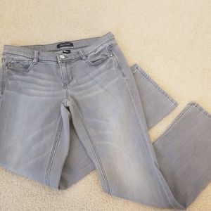 WHBM gray bootcut jeans with sparkly accents